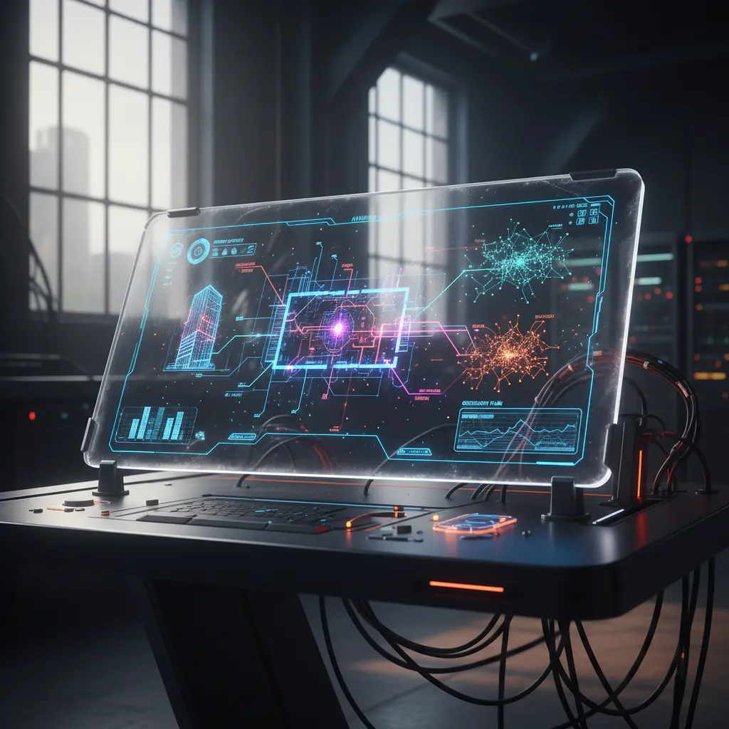 Digital UI dashboard showing smart building analytics